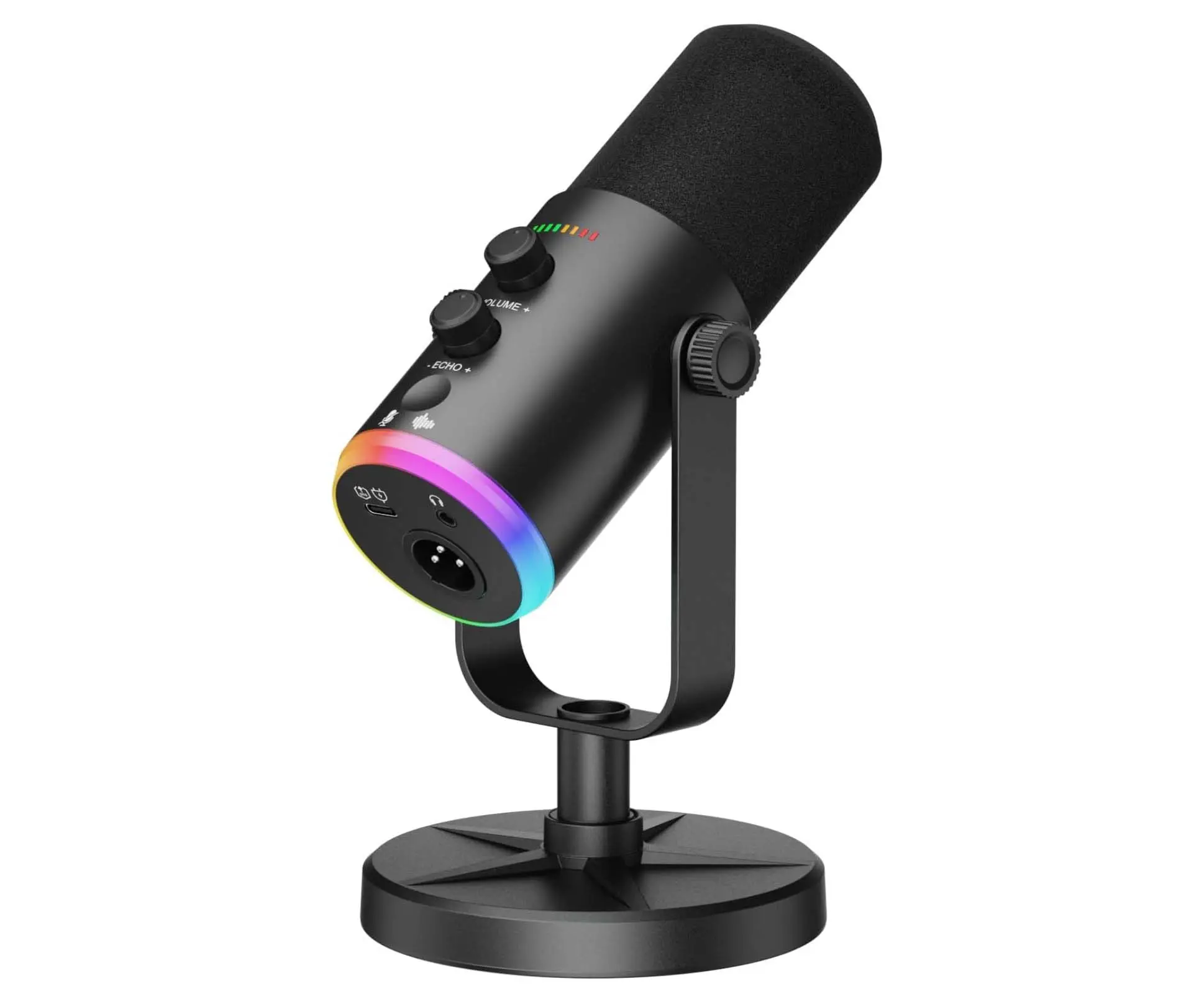 YU7 RGB Gaming Microphone - USB Type-C/XLR Professional Mic with Noise Cancellation, Built-in Reverb, for PC/Laptop Recording, Streaming Setup, DJing, Birthday, Anniversary Use