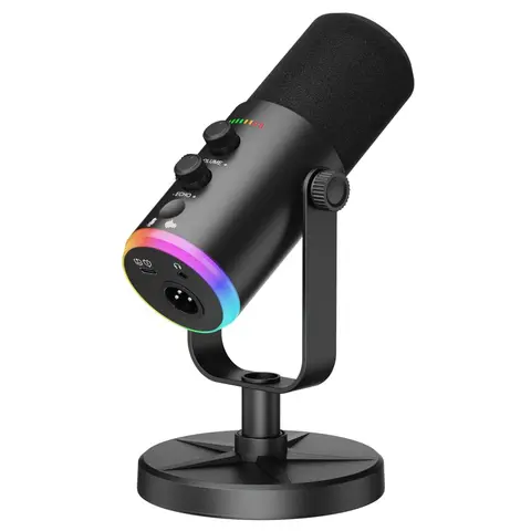 YU7 RGB Professional Gaming Microphone - USB Type-C/XLR, Noise Cancellation, Built-in Reverb Effect, Audio Device for PC/Laptop Recording, Streaming, Daily & Casual Wedding Business Use