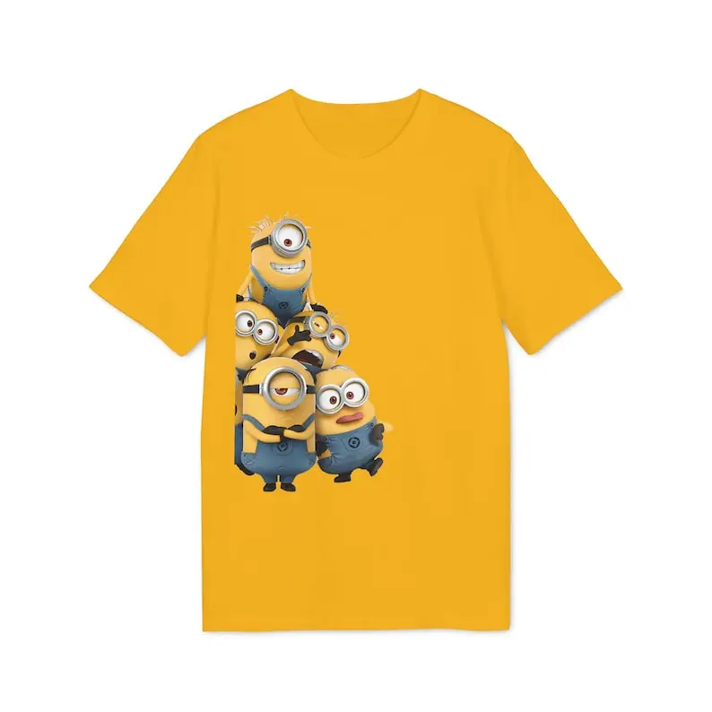 Stacked Yellow Cartoon Character Tee, Funny Inspired Graphic T-Shirt, Trendy Unisex Streetwear Style #cartoontee #graphictee #streetwear #memestyle