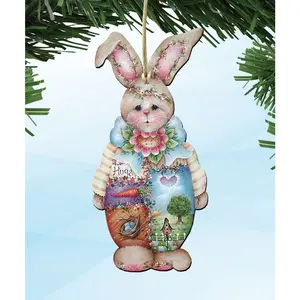 Bella Bunny Wooden Ornaments Easter by Jamie Mills-Price - Easter Spring Decor - 8457601