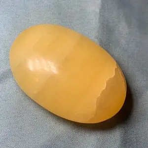 Natural Orange Calcite Crystal Palm Stone