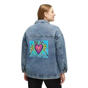 Electric Souls Lightning Heart Denim Jacket | Energy Exchange Graphic Jacket