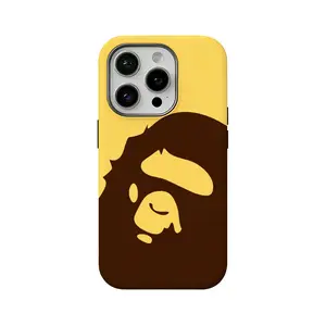 Cartoon BAPE pattern film phone case, suitable for iPhone 17, 16, 15, 14, 13, 12, simple color scheme, lightweight and scratch-resistant Apple phone case.