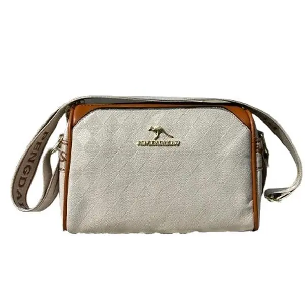 Ivory & Tan Handbag with Straps