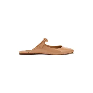 Blair Flat Mule In Tan Patent Leather
