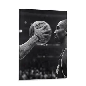 uplifting quote，Focus & Determination – Inspirational Canvas Print Featuring Kobe Bryant Kobe Bryant Inspirational Canvas Print – Focus & Determination for Your Space wall art canvas HomeDecor BlackAndWhiteArt
