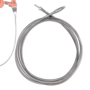 Drill Drain Snake Set, Spring Drain Clog Remover with Electric Drill Connector, Durable Metal Hair Snake Tool Drain Opener for Sewer Kitchen Sink Bathroom Clogged Unblocker,3Pcs 3.3FT,4.9FT,8.2FT