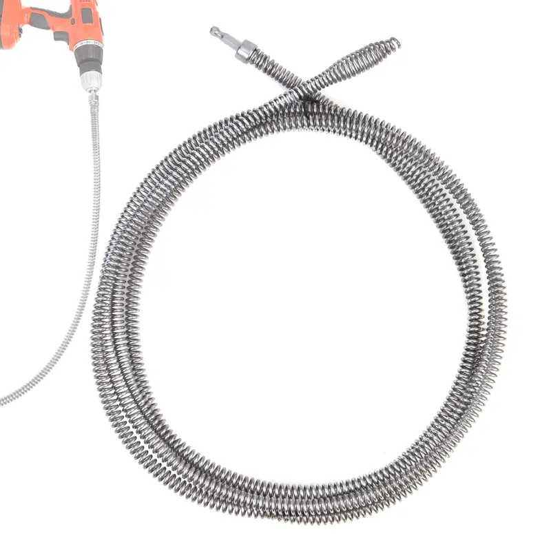 Drill Drain Snake Set, Spring Drain Clog Remover with Electric Drill Connector, Durable Metal Hair Snake Tool Drain Opener for Sewer Kitchen Sink Bathroom Clogged Unblocker,3Pcs 3.3FT,4.9FT,8.2FT