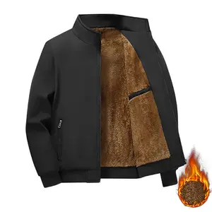 Men's Warm Fleece Lined Jacket Regular Fit Polyester Fiber Sherpa Lining Zip Closure Machine Washable Casual Business Men's Apparel Suitable for Autumn Winter Long Sleeve Top Outerwear Trendy Men's Fashion Menswear