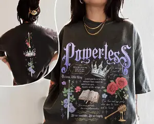 Comfort Colors Vintage Powerless Bookish T-Shirt, Fearless Shirt, Gift For Bookworms, Kai Azer I Love You Womenswear 2-Sided Top