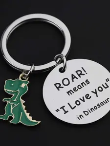 Creative Zinc Alloy Keychain, Love Letter Design, Dinosaur Combo Pendant, Perfect for Bags and Keys, Unique Gift for Friends