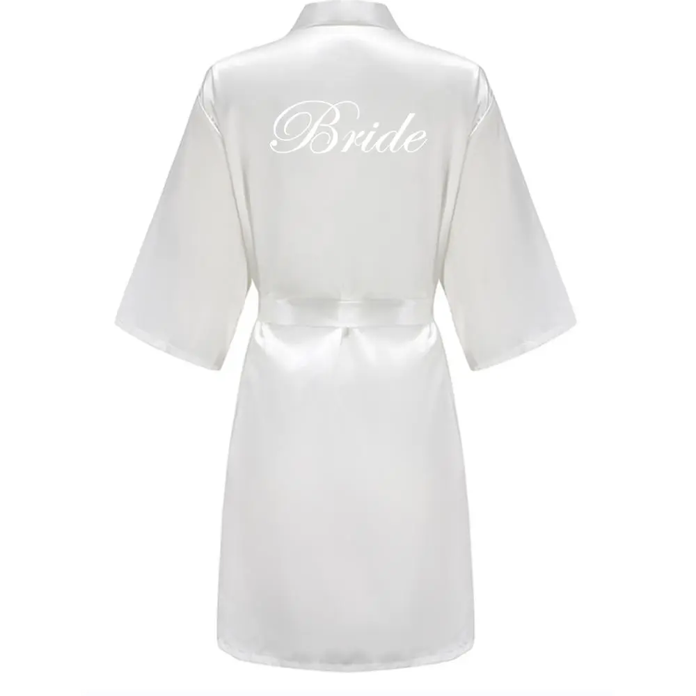 Wedding Bride Bridesmaid Robe Dressing Gown Women Bathrobe Nightgown Short Sleepwear Mother Maid of Honor Kimono Wedding Bride Bridesmaid Robe Dressing Gown Women Bathrobe Nightgown Short Sleepwear Mother Maid of Honor Kimono