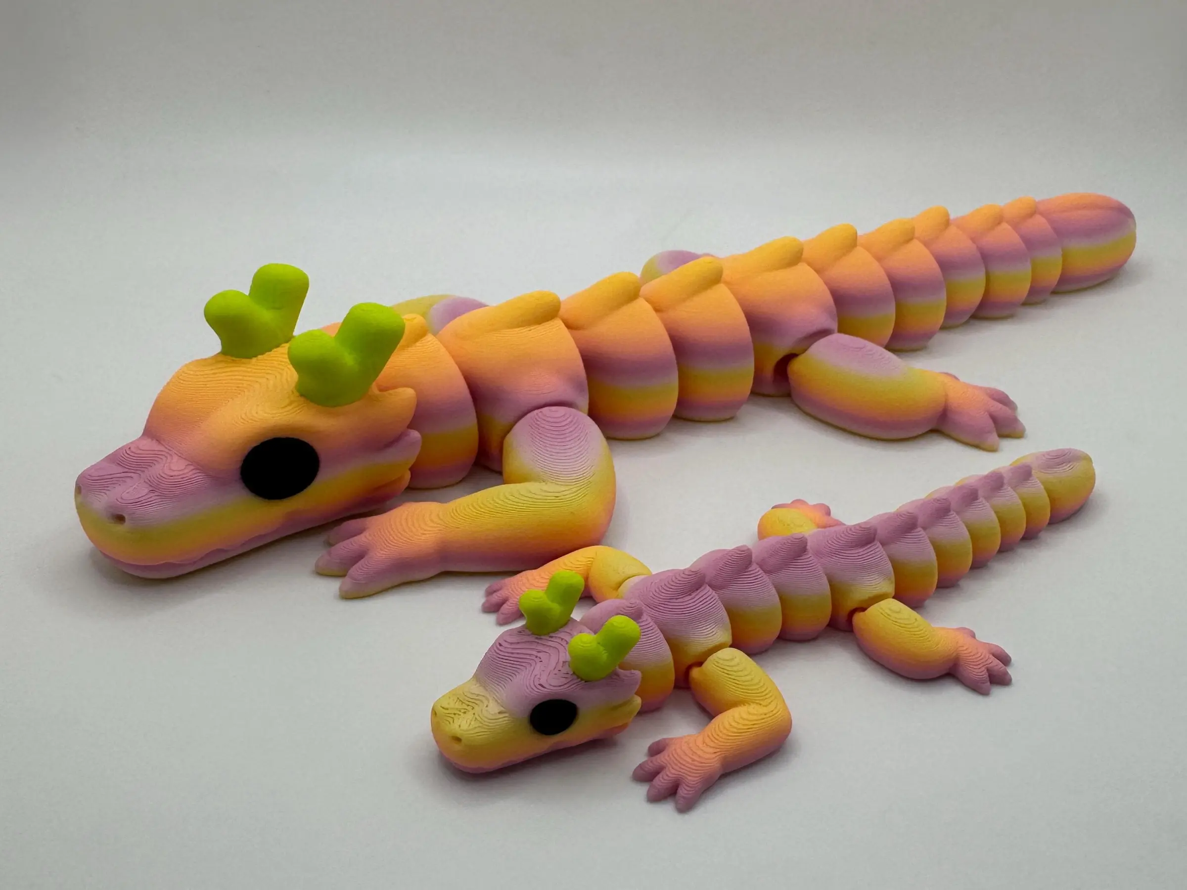 Zou Dragon 3D Printed Articulated Figurine - Vibrant, Lightweight, Whimsical Home Decor Statue, Gift Option Available in 2 Sizes (Large & Small), Gifts, Rainbow Pastels