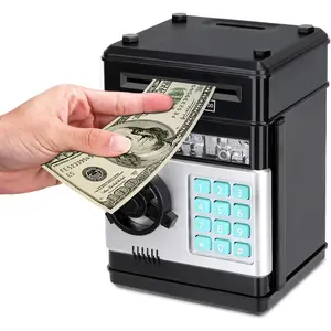 Cartoon Electronic ATM Password Piggy Bank Cash Coin Can Auto Scroll Paper Money Saving Box Gift for Kids
