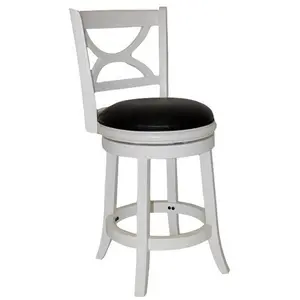 212 MAIN Florence 25-in Swivel Counter Stool - Buttermilk, Curved Back, Distressed Finish, Hardwood, Counter Height Barstools