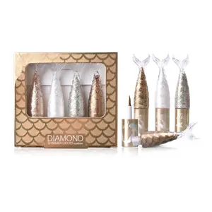 1 set Fishman Beauty Diamond Colorful Eyeliner Liquid Set, 4-Piece Shimmer Eyeliner Kit, Vibrant Eye Makeup, Long-Lasting Formula