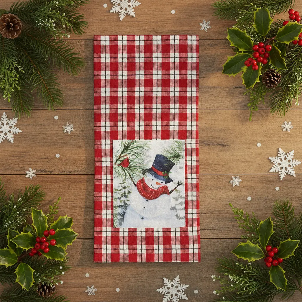 Flurry Snowman Dishtowel