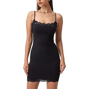 Starrylion Sexy Lace Mini Dress Padded Bodycon Spaghetti Strap Party Club Dress