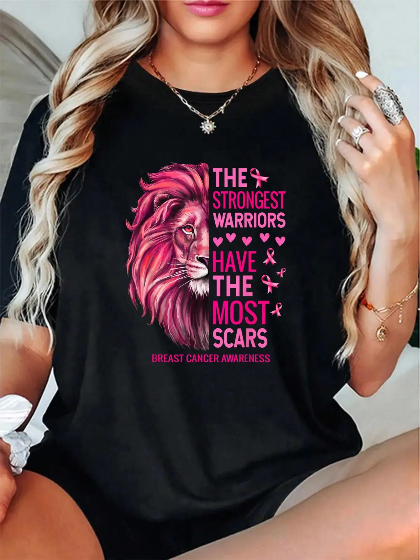 Women's 100% Cotton Soft Round Neck Short-Sleeve Acute Lymphoblastic Leukemia Awareness Orange Ribbon Printed Tshirt - Breathable, Relaxed Fit, Everyday Wear, Love Theme, Work-from-Home/Weekend Casual, Check Size Chart, Awareness Theme