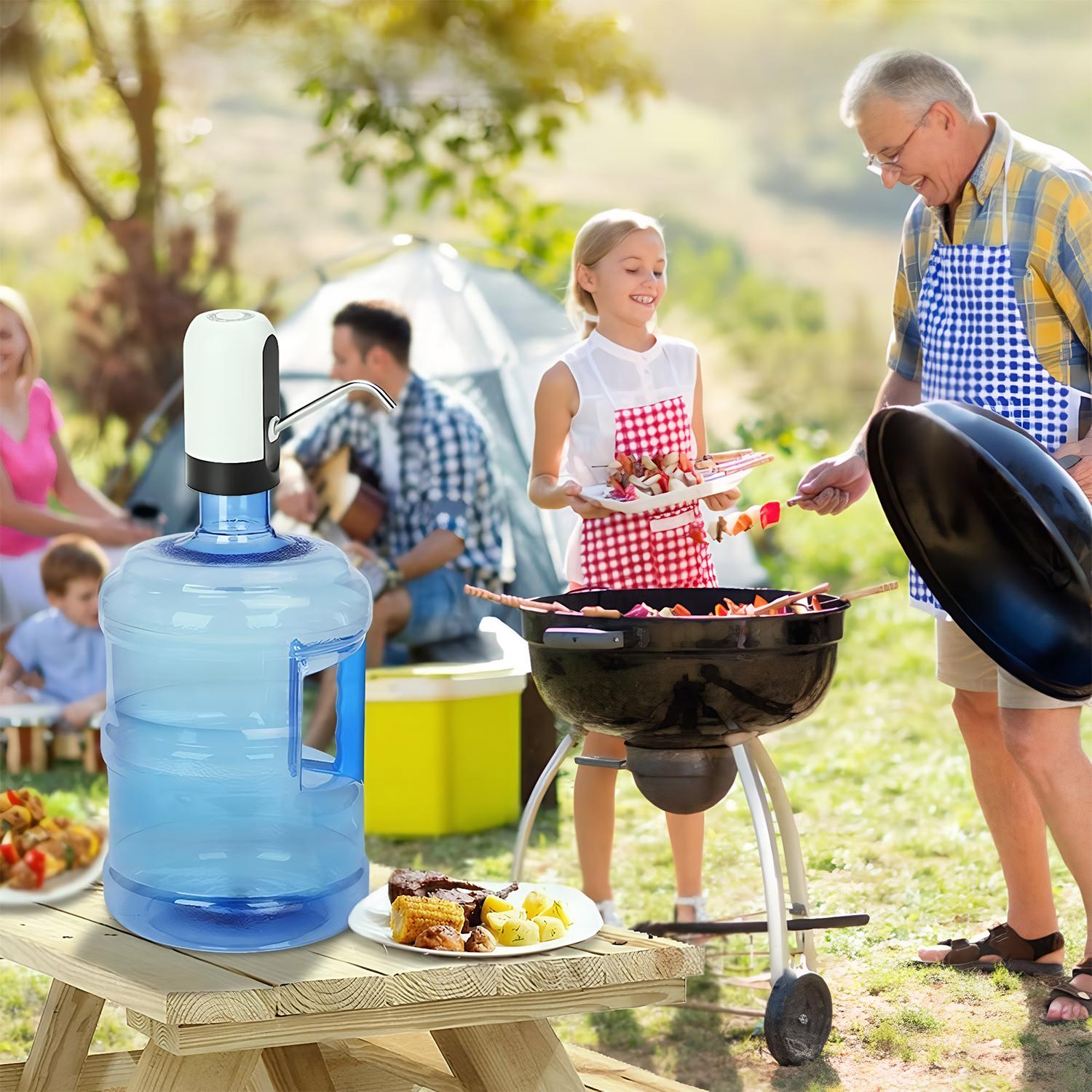 Water Dispenser for 5 Gallon Bottle - Rechargeable Water Pump for 5 Gal Jug, BPA-Free, Food Grade Silicone Hose, Stainless Steel Spout - 30-40 Days Battery Life, Easy One Switch Operation for Kitchen Outdoor Camping Office