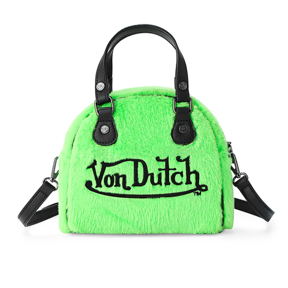 Von Dutch Lime Green Furry Bowling Bag