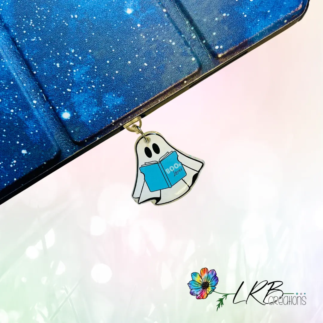 Ghostie BOOk Reader Dust Plugs | Kindle Charms | Accessories for E-Readers, Phones, Tablets | Kindle Accessories | Handmade | Book Lover | Dragon Charm