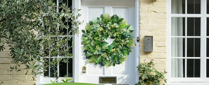 24 Inch Green Wreath for Front Door - Artificial Greenery Wreath with Berries, Indoor Outdoor All Season Year Eucalyptus Wreath for Farmhouse Home Decor, Spring Summer Fall Winter 24 Inch Green Wreath for Front Door - Artificial Greenery Wreath with Berries, Indoor Outdoor All Season Year Eucalyptus Wreath for Farmhouse Home Decor, Spring Summer Fall Winter