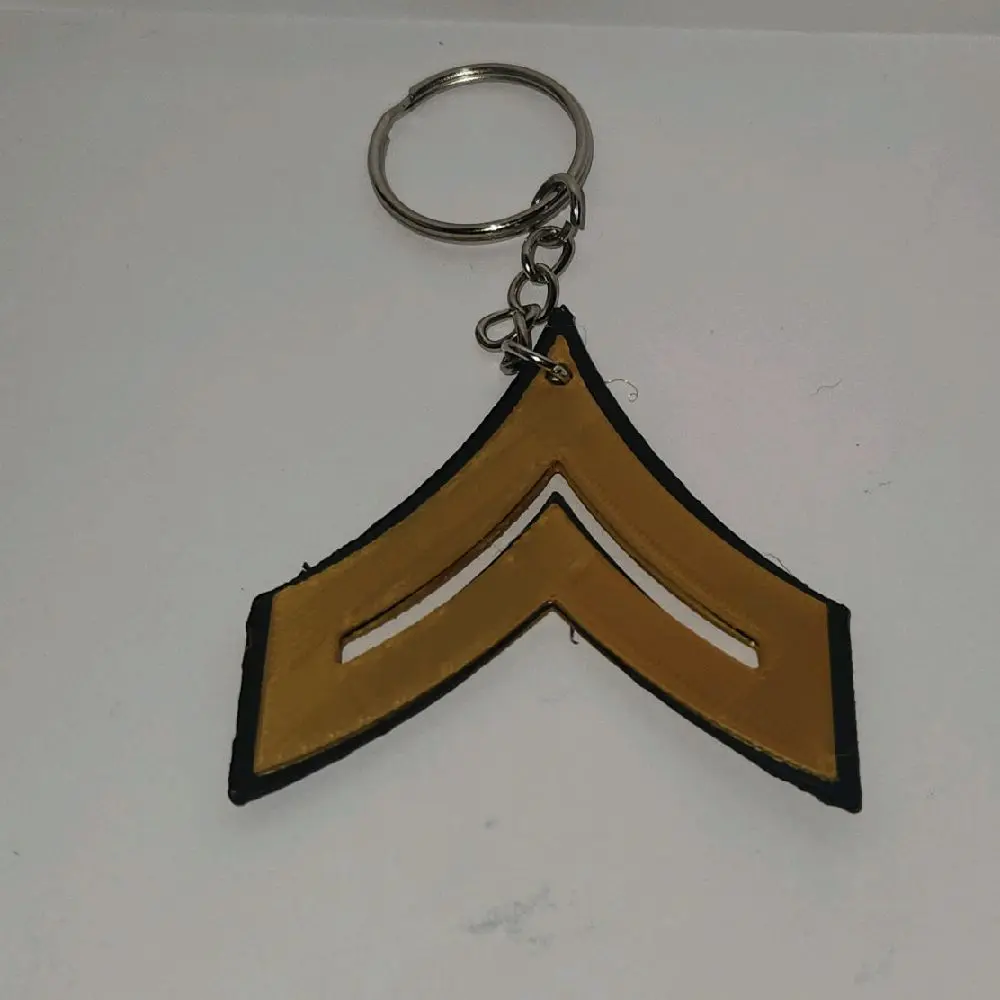 US Army Rank Keychain - Basic Design Featuring Rank Symbol for ...
