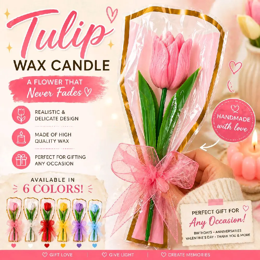 Handmade Tulip Candle – Flower Gift Candle – Romantic Gift – Home Decor Candle