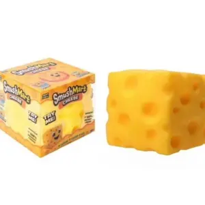 CRAZY FUN Smush Mart BIG CHEESE SQUEEZE JUMBO -SUPER SOFT -Squishy Squishies Sqeezy FOOD CHEESE Block Sensory Viral Toy