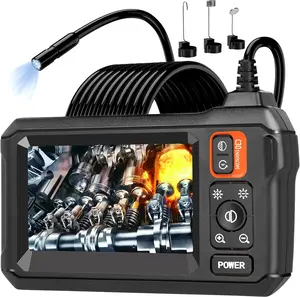 Daxiongmao Endoscope Camera with Light, Borescope Camera with 4.3" IPS Screen, 1080P HD with 8 LED Lights, 16.4FT Semi-Rigid Cord Bore Scope, IP67 Waterproof Endoscope for Sewer, Tools for Men (Black)