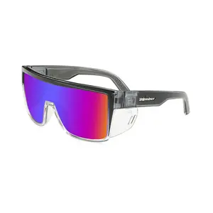 Z87+ Safety Sunglasses Mirrored Colored Lens Side Protection Removable Side Shields Eye Protection