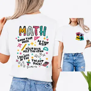 Personalized Mathematics Educator Tee, Cute Inspirational Math Instructor T-Shirt, Soft Fabric Academic Mentor Gift Top, Classic Teacher Appreciation Ladies Apparel