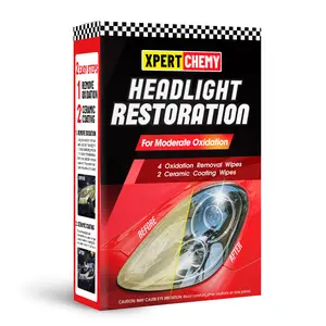 XPERTCHEMY Headlight Restorer Kit Fast-2 Step Process Headlight Restoration Kit for Removing The Moderate Yellowing, Haziness, and Oxidation It Provides with the Best Protection 18 Months
