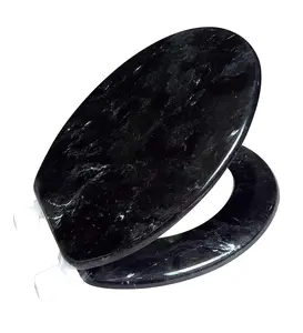 J&V Textiles Round Toilet Seat With Easy Clean & Change Hinge