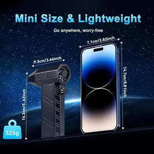 Mini Portable Jet Fan, Powerful Turbo Fan,Jet Fan 130,000 RPM High Speed Spinning, Type-C Rechargeable Clear Fan for Cars, Computers, Keyboards and Lenses