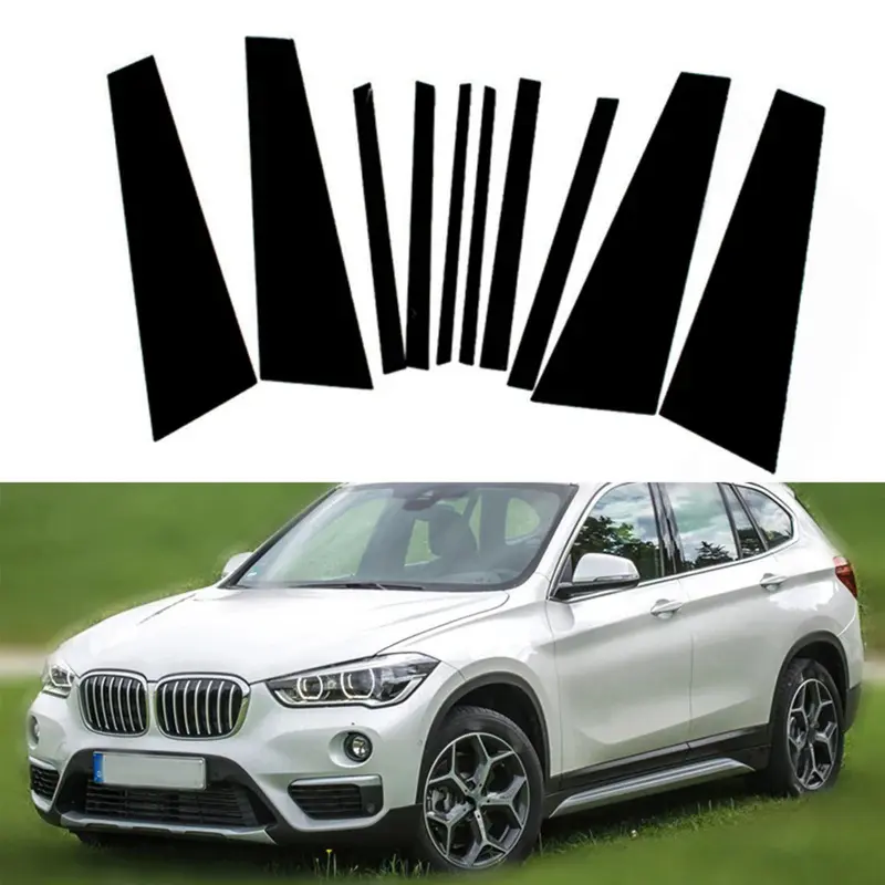 For BMW X1 F48 2016-2022, 10Pcs Gloss Black Pillar Posts Door Side Window Molding Trim Cover, Automotive Car Accessories, Auto Parts Accessories