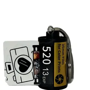 Film Roll Photo Keychain Personalized Gift - Customizable 6 Photos - Durable Design - Compact Size - Perfect for Keys & Bags - Nostalgic Camera Shape - 35mm Film for Color Prints - 520 13 EXP