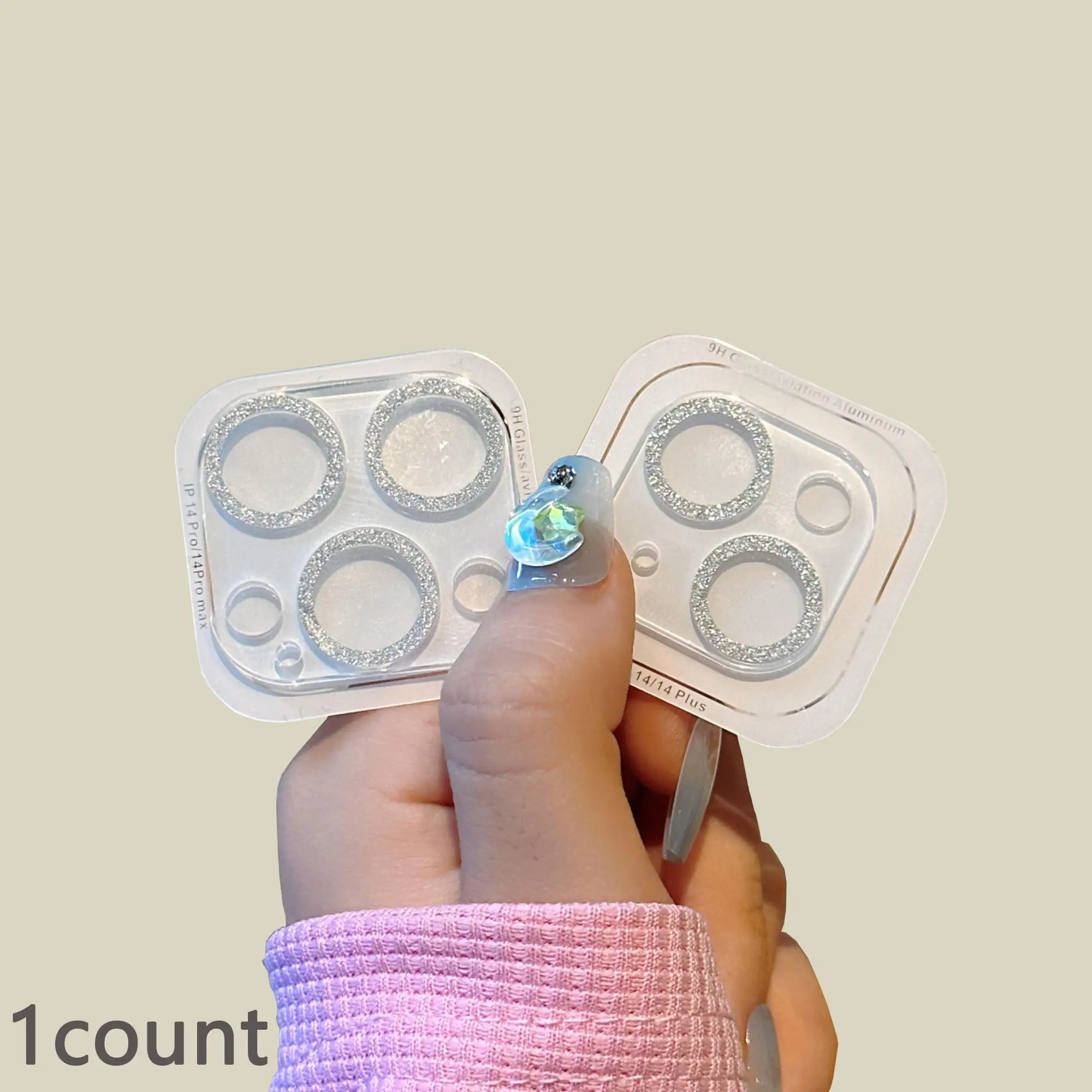 Glitter Phone Screen Protector, 1 Count Anti-fall Tempered Glass Phone Screen Protector, Phone Accessories Compatible with iPhone 12 13 14 15 Pro Max,