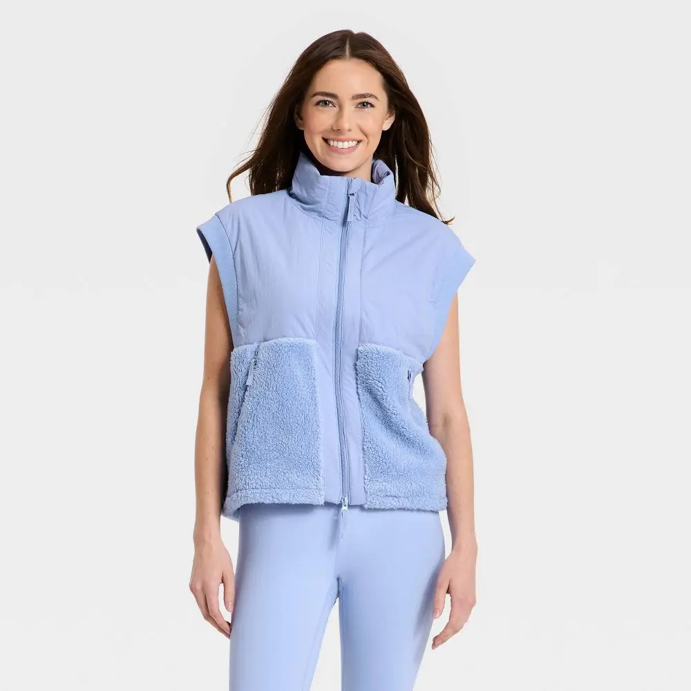 Women's High Pile Vest - JoyLab Periwinkle Blue XXS
