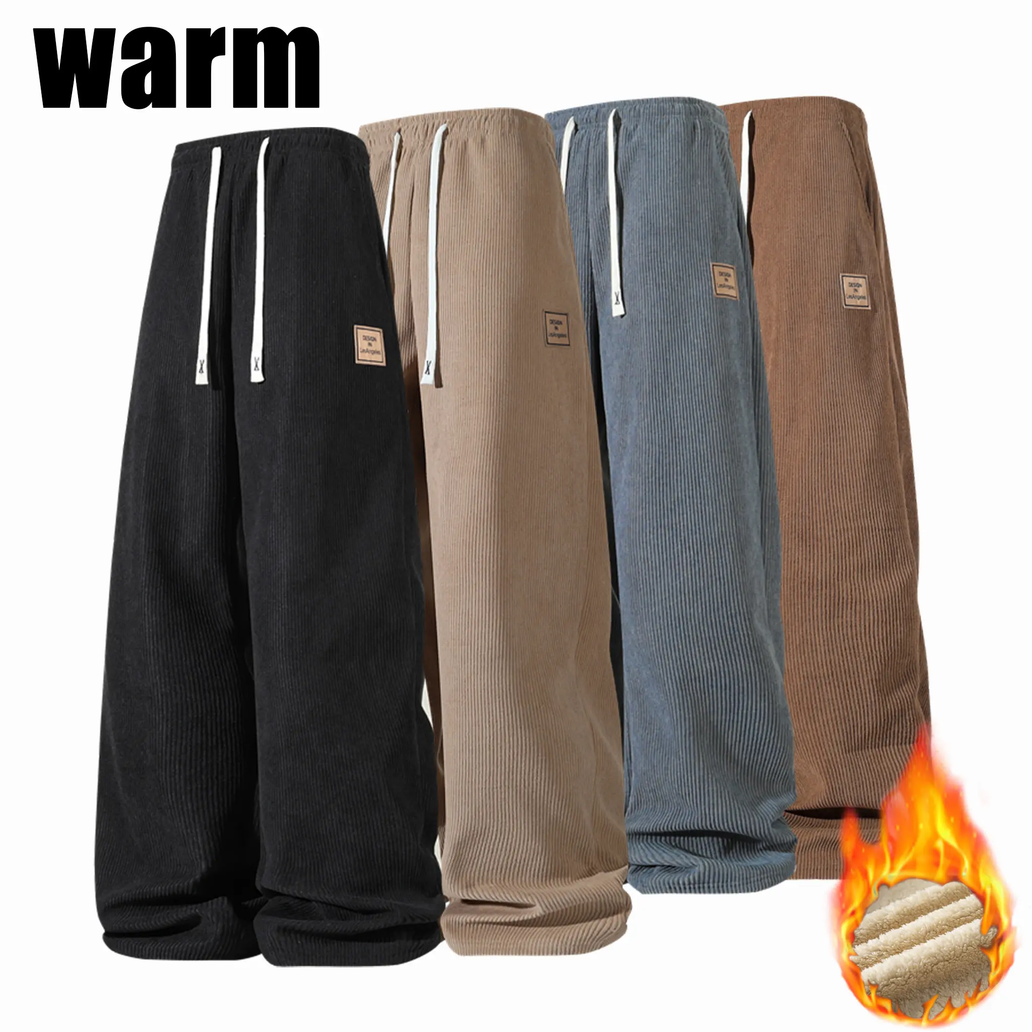 Fleece Lined Thickened Winter Jogger Pants for Men, Maple Leaf Print, Warm and Cold Resistant, Outdoor Casual Fitness Sports TrousersFleece Lined Thickened Winter Jogger Pants Outdoor Casual Fitness Sports Pants Warm Cold Resistant Maple Leaf Print Men