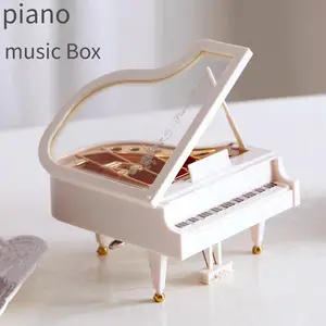 Piano Clock Music Box with Melody,Unique Romantic Gift for Valentine's Day Anniversary Birthday,Vintage Home Desk Cabinet Decor for Her Women Girls,Heartfelt Surprise to Express Love & Missing