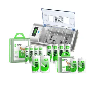 EBL 906 Smart Battery Charger with Rechargeable AA AAA C D Batteries Kit