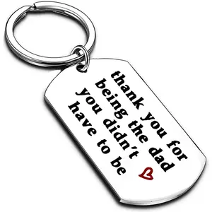 Stepdad Gifts From Stepdaughter Stepson Step Dad  Key Tags Father's Day Gifts For Stepfather Father In Law From Daughter Son (Thank You For Being The Dad You Didn't Have To Be 01)