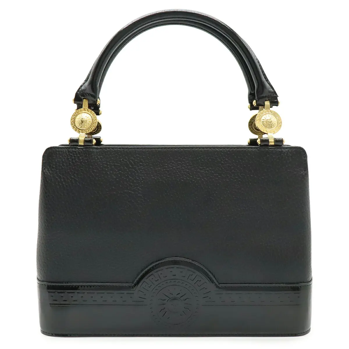 Pre-owned VERSACE Patent Leather Shoulder Bags Gianni Leather Handbag