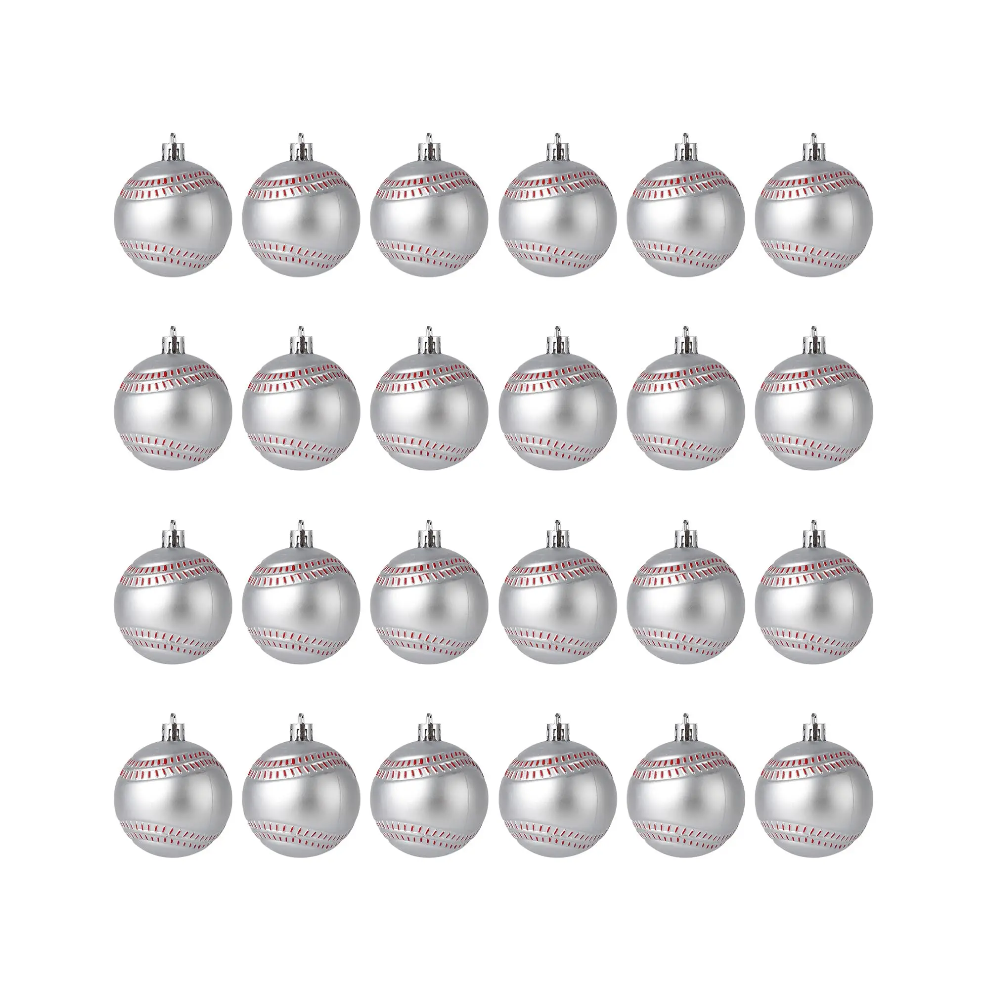 Set of 24 Baseball-Shaped Christmas Ornaments — Sparkling Hanging Decorations for Christmas Trees and Sports-Themed Holiday Celebrations glass tabletop patio tiles guinea pig wayfair outdoor finds one-push setup canopy tent man door chairs umbrella hole