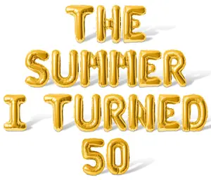 Letter Balloons - THE SUMMER I TURNED 50 16" Inch Alphabet Letters Foil Mylar Balloon 50th Birthday Party Banner