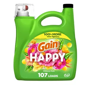 Gain Liquid Laundry Detergent, Happy, 154 fl oz, 107 Loads, HE