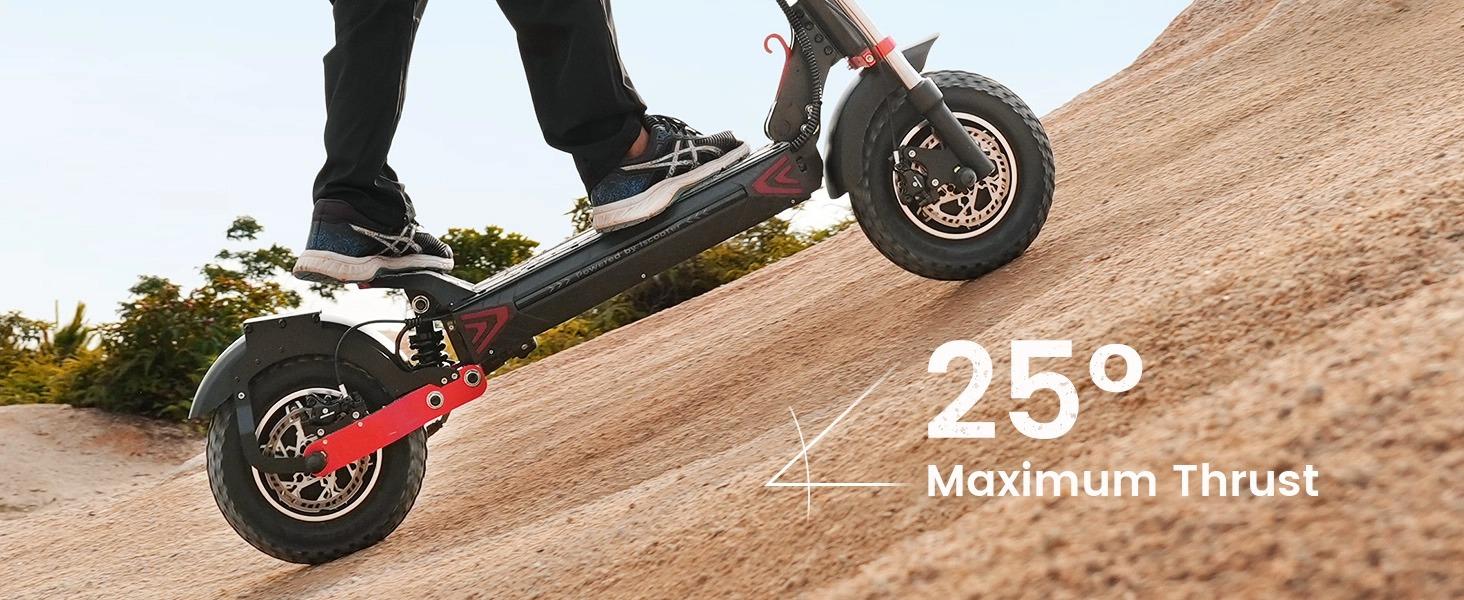 Vortex X Pro Off-Road Electric Scooter for Adults 2000W/1000W Dual Motor 38/28MPH Top Speed 50 Miles Long Range 10" Off-Road Pneumatic Tires Turn Signals Dual Braking APP Control Foldable E-Scooter, 48V15Ah Handlebar
