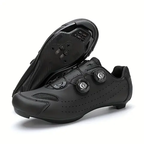 Unisex Road Cycle Shoes - Spring/Summer Sports Shoes with Fabric Upper, Buckle Closure, Below-Ankle Cut, Lightweight Construction to Reduce Fatigue, Breathable for Road Cycling Activities
